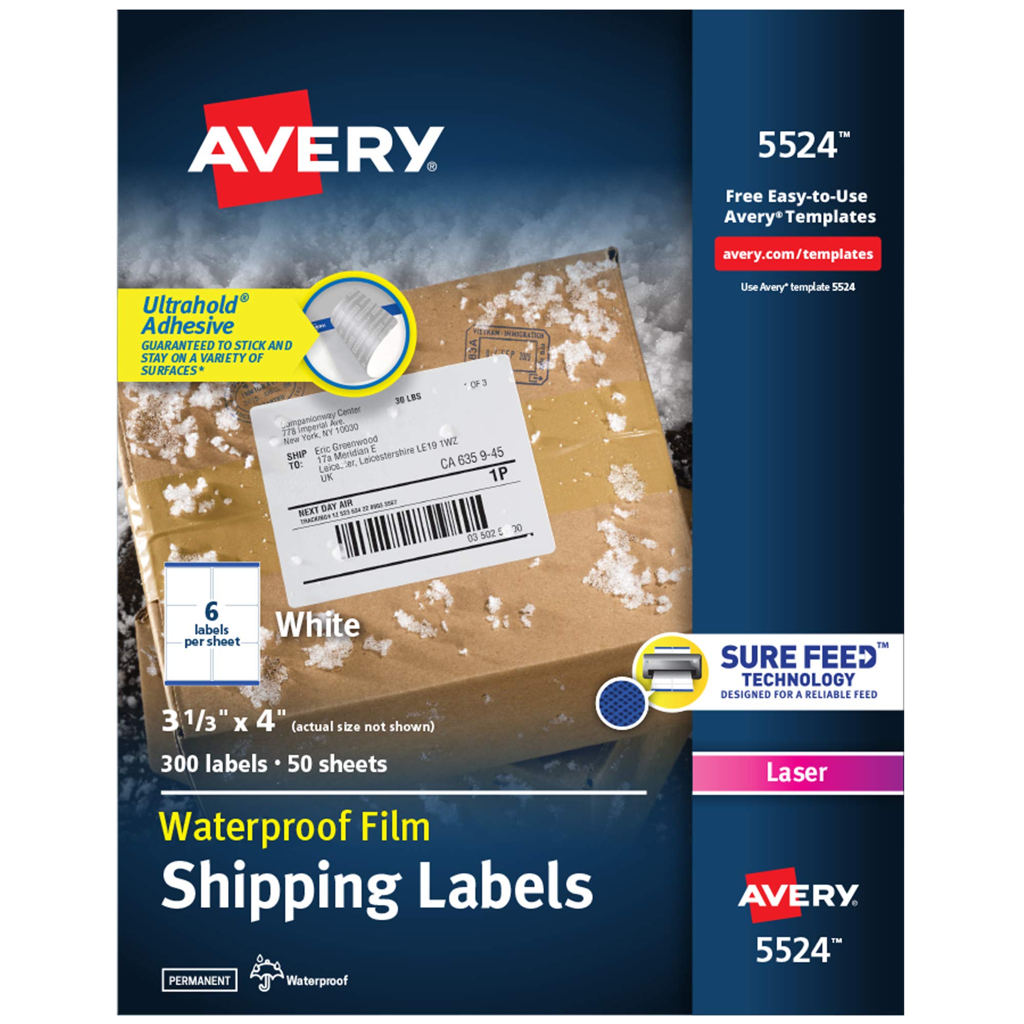 Avery Étiquettes étanches avec adhésif Ultrahold