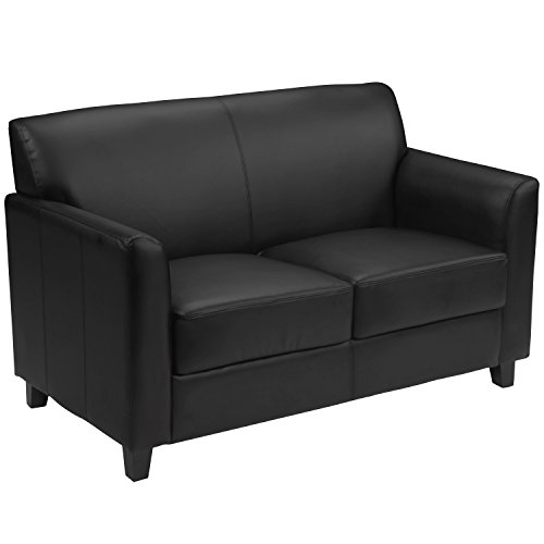 Flash Furniture Causeuse en cuir noir