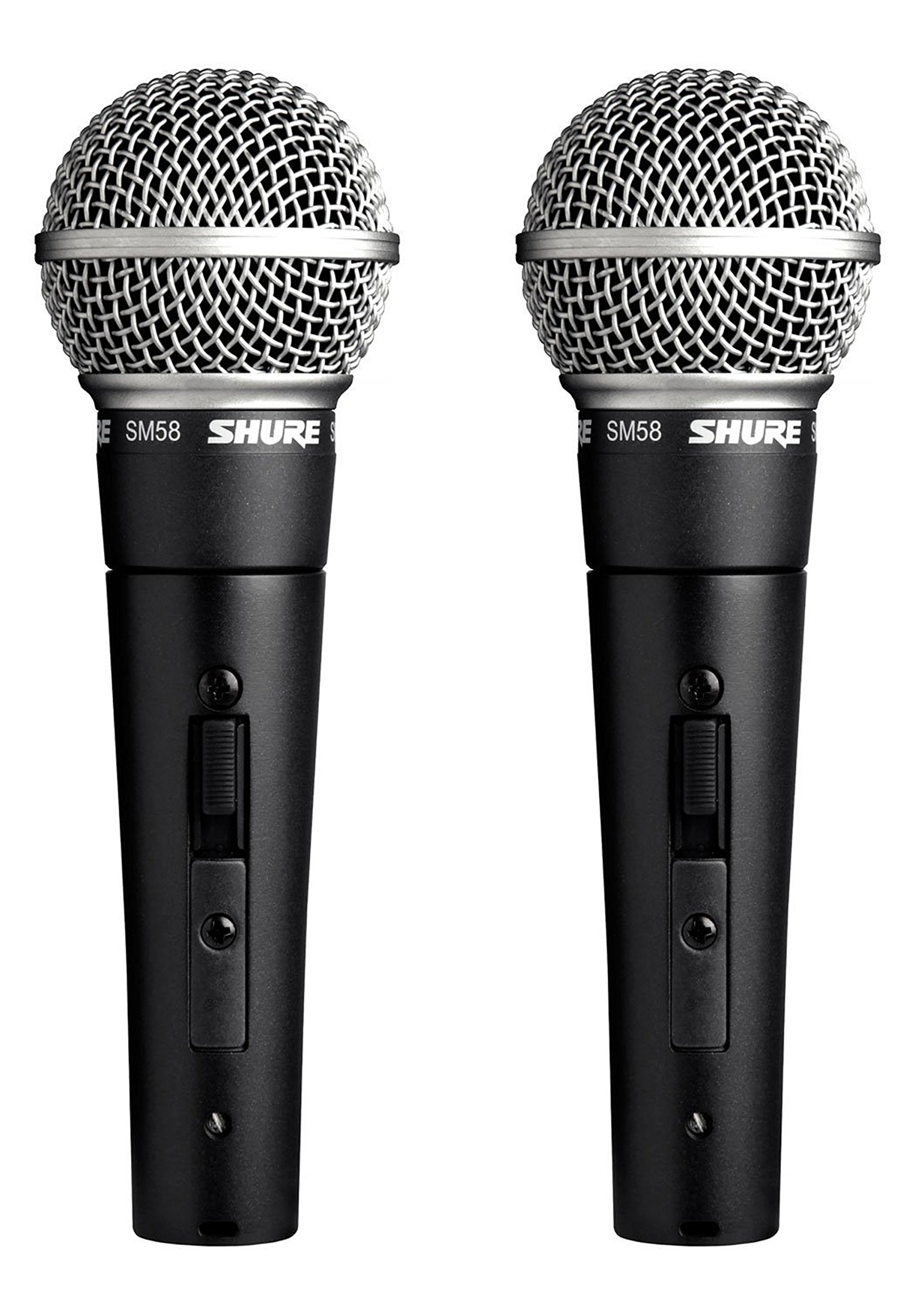 Shure Microphone vocal professionnel SM58S avec interrupteur marche/arrêt (lot de 2)