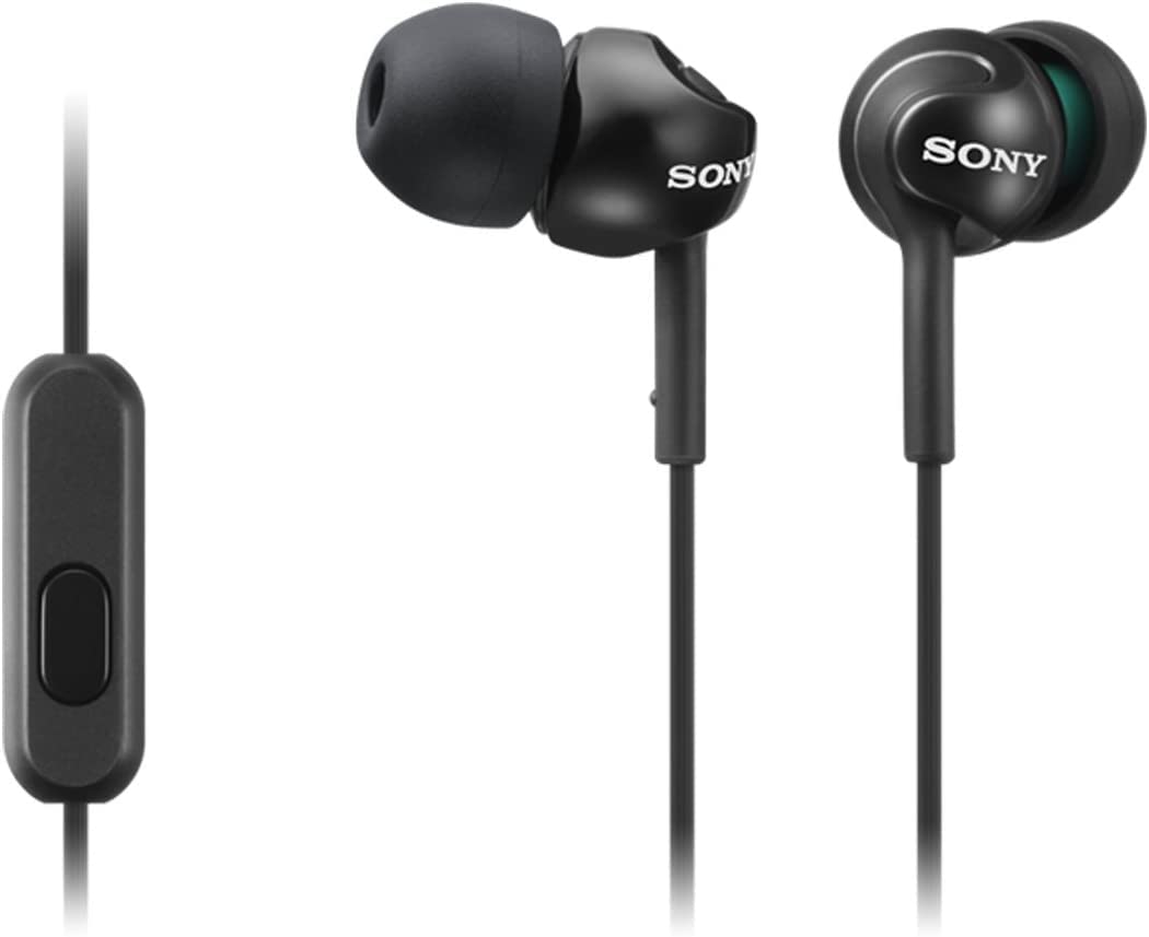 Sony Écouteurs filaires Deep Bass avec contrôle par téléphone intelligent et micro - Noir métallique