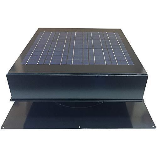  Remington Solar Ventilateur solaire de grenier de 20 watts (gris) avec thermostat / humidistat (22 x 22 x 11 po) - Moteur sans balai - Ventilateur solaire résistant à la grêle et aux intempéries -...