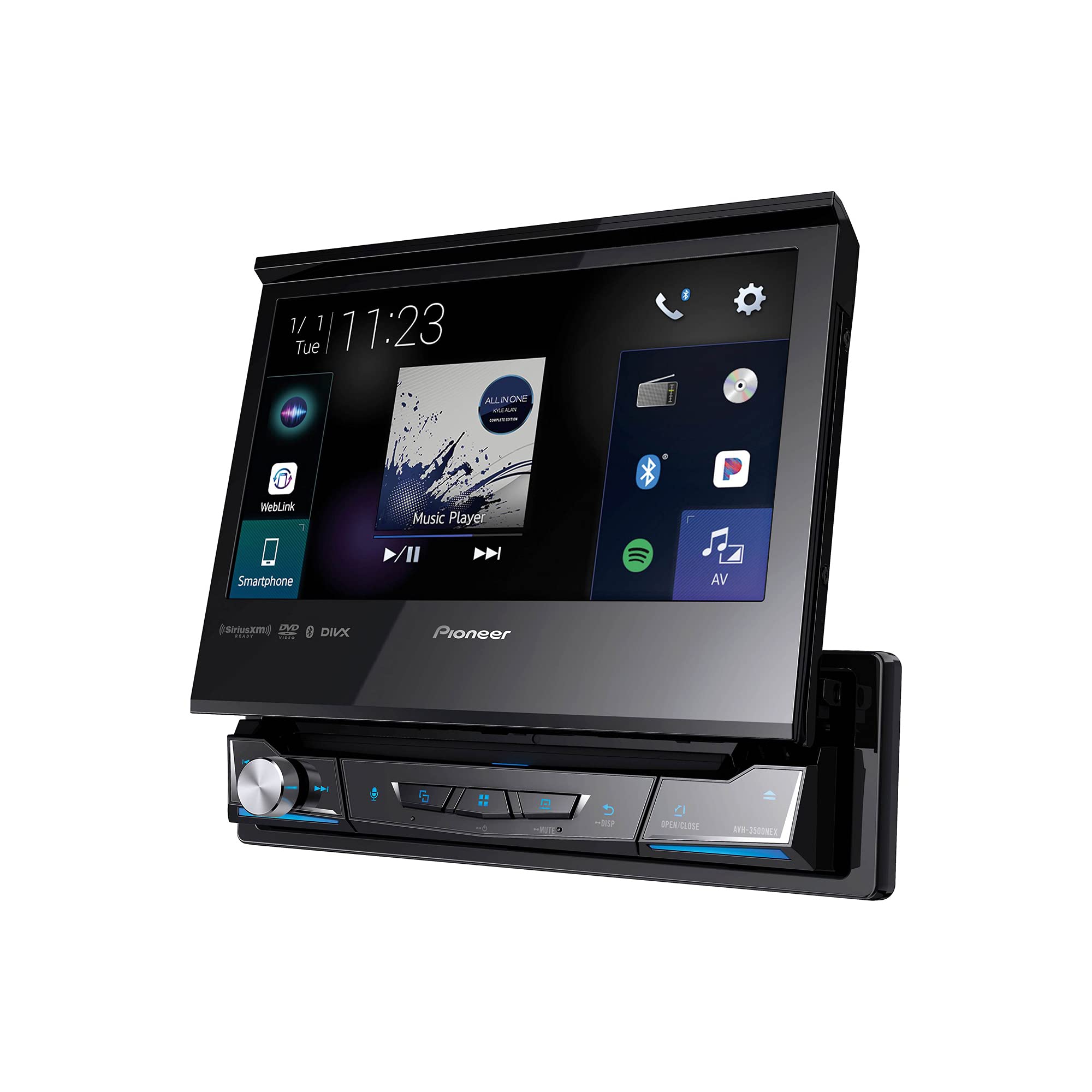 Pioneer AVH-3500NEX Récepteur AV rabattable 1-Din 7 pouces avec Carplay et Android Auto