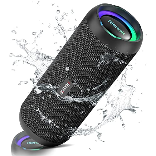 RIENOK Haut-parleur Bluetooth portable 30 W double appairage véritable son stéréo sans fil HD IPX7 étanche sport extérieur douche haut-parleur sans fil Bluetooth 5.3 pour la fête à la maison