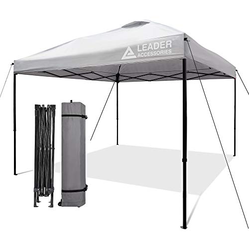 Leader Accessories Tente Pop Up Canopy 10'x10' Canopy Instant Canopy Shelter Jambe droite avec sac de transport à roulettes