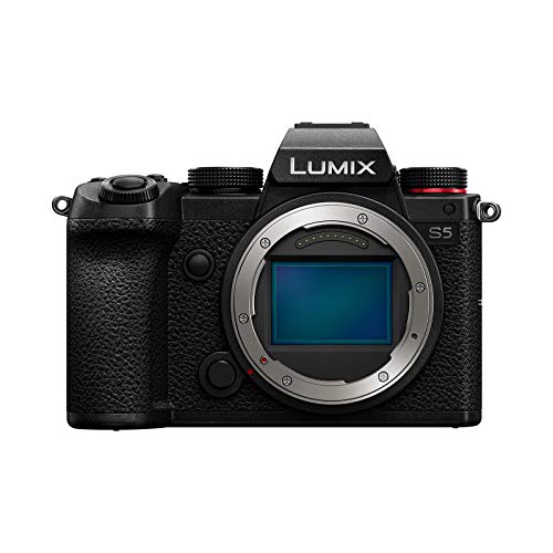 Panasonic LUMIX S5|Appareil photo 4k| Appareil photo sans miroir | Plein format| Caméra à monture L avec écran rabattable (3 ?) | Double IS 5 axes | Vidéo 4K 60p (noir)