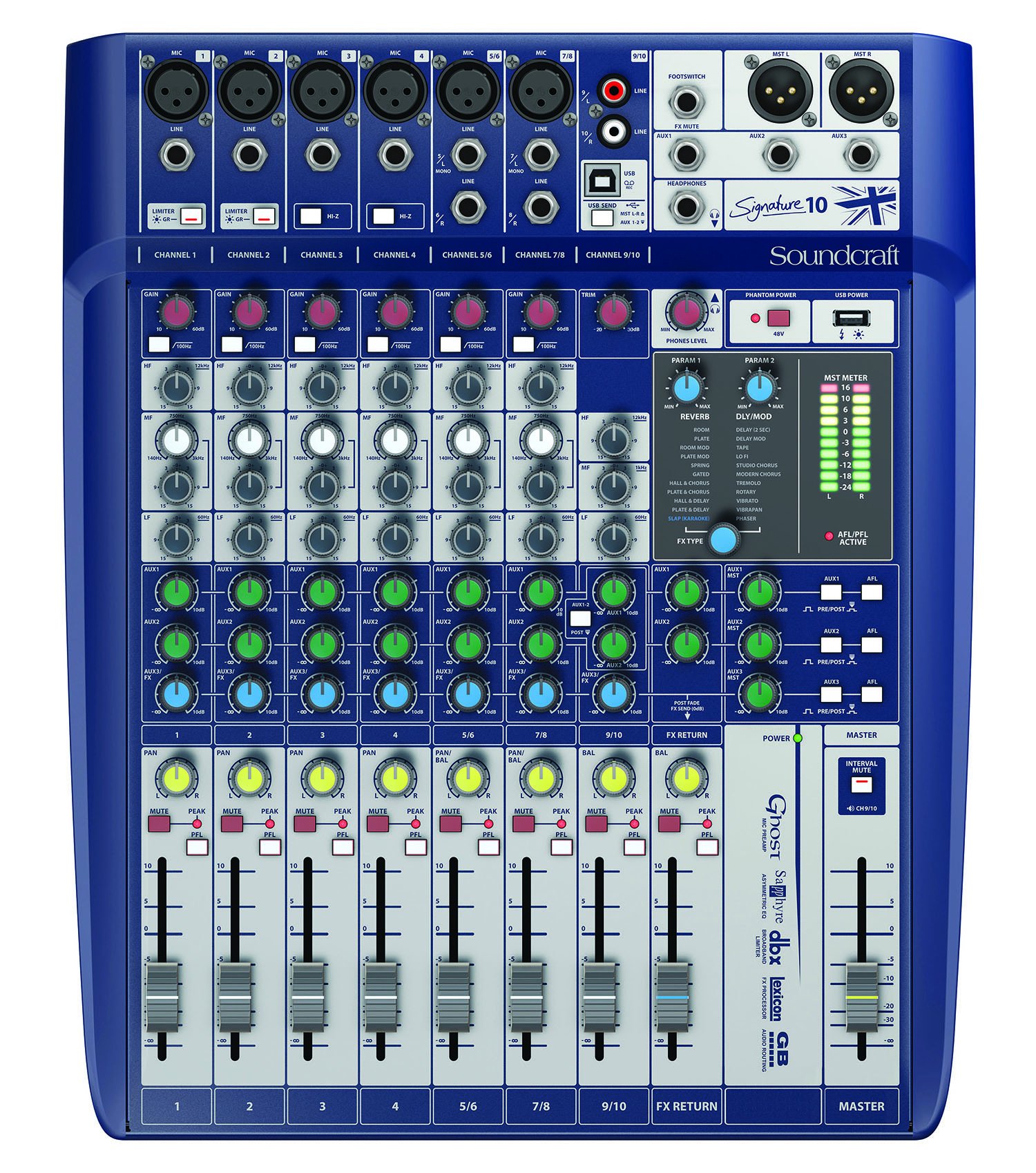 Soundcraft Table de mixage analogique 10 canaux Signature 10 avec effets Lexicon intégrés