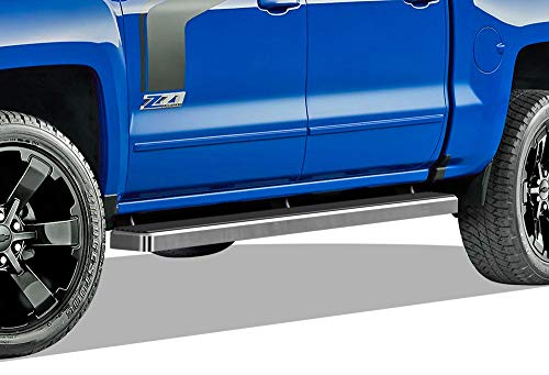 APS iBoard Marchepieds 5 pouces Custom Fit 2007-2018 Chevy Silverado Sierra & 2019 2500 HD 3500 HD Crew Cab (Exclure 07 Classic) (Inclure 19 1500 LD) (Nerf Bars Side Steps Side Bars)