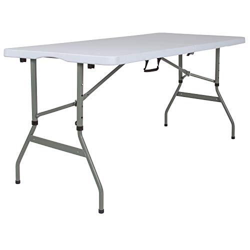Flash Furniture Table pliante en granit blanc et gris B