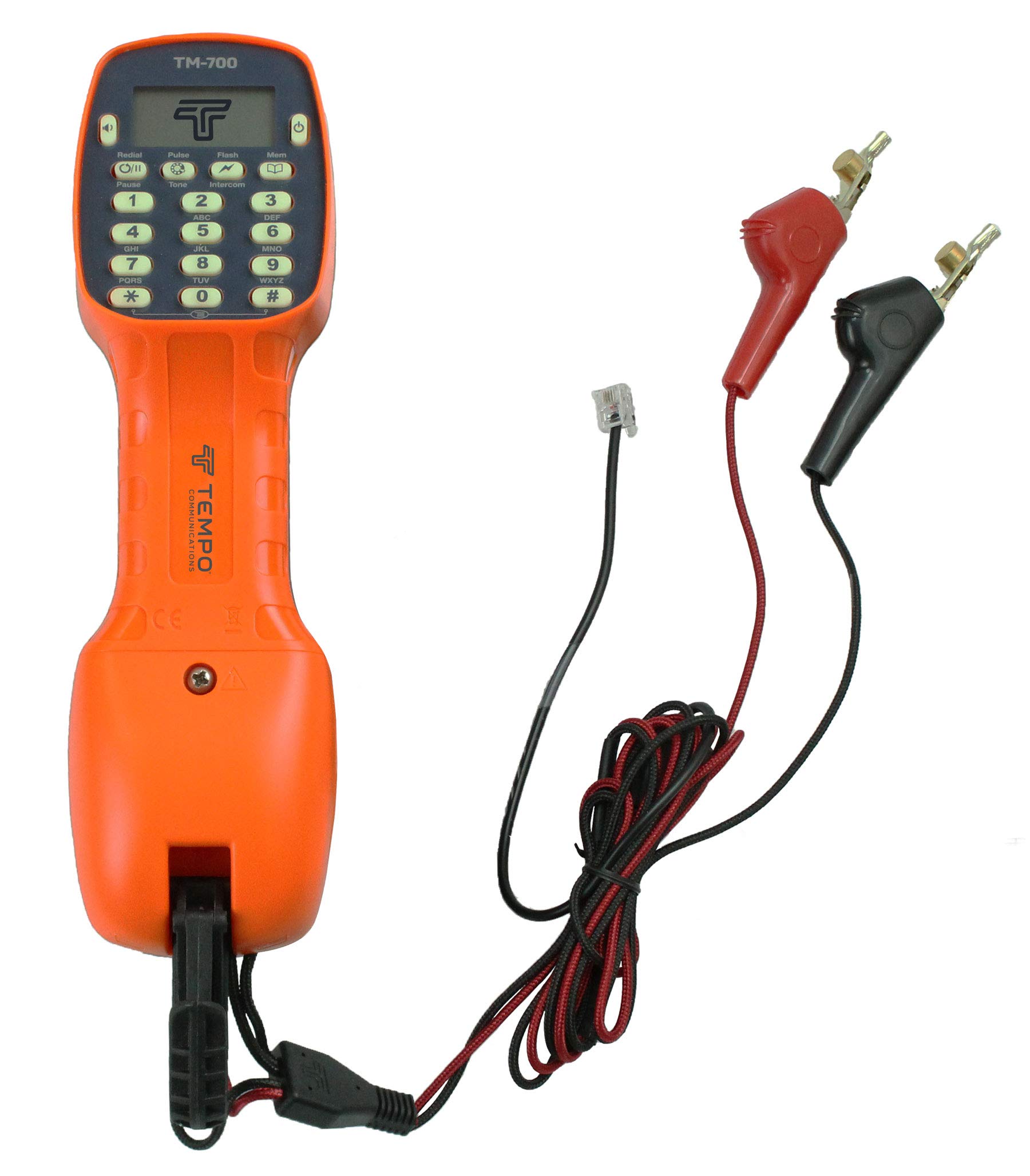 TEMPO TM-700 Lineman Kit de test téléphonique avec écran LCD et clips ABN – Qualité professionnelle (dernier modèle)