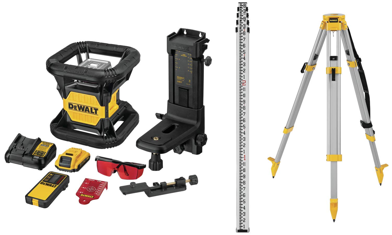 DEWALT KIT COMPLET LASER ROTATIF ROUGE 20V DW079...