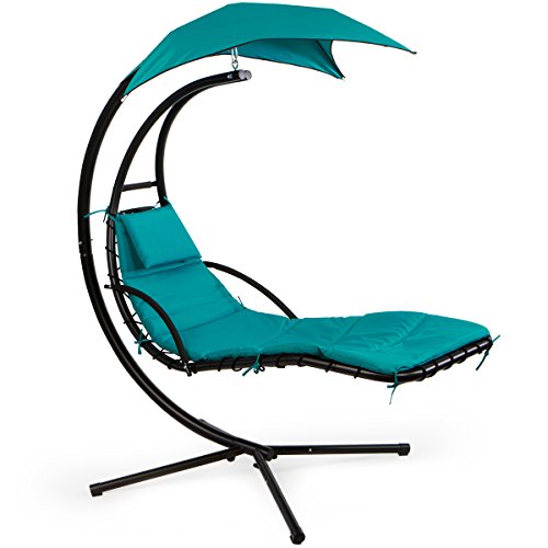 Barton Chaise longue suspendue chaise longue arc support porche balançoire hamac chaise avec parapluie à auvent