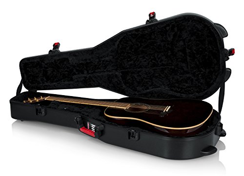 Gator Flight Case moulé pour guitares acoustiques Dreadnought avec loquet de verrouillage approuvé par la TSA ; (GTSA-GTRDREAD)