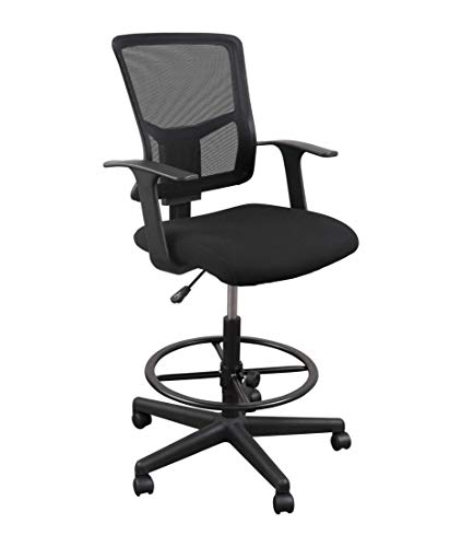 S Stand Up Desk Store Chaise de tabouret de dessin assis pour se tenir debout pour bureaux debout avec repose-pieds et accoudoirs réglables