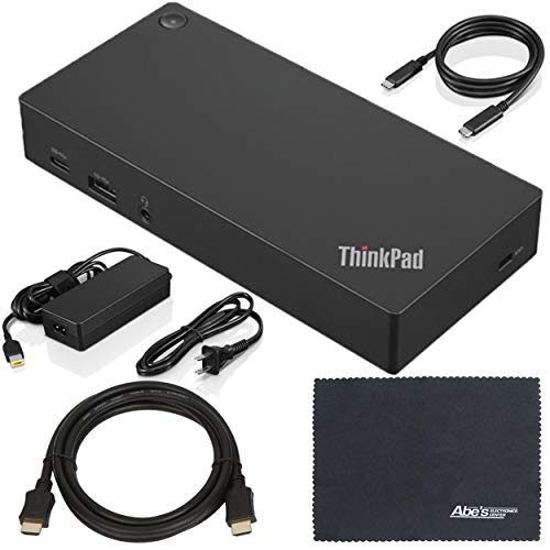 AOM Lenovo ThinkPad (40AS0090US) Station d'accueil USB Type-C Gen 2 + Câble HDMI ZoomSpeed (avec Ethernet) + Pack de démarrage