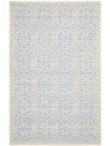Safavieh Tapis carré bleu clair et ivoire (8 pi L x 8 pi l)