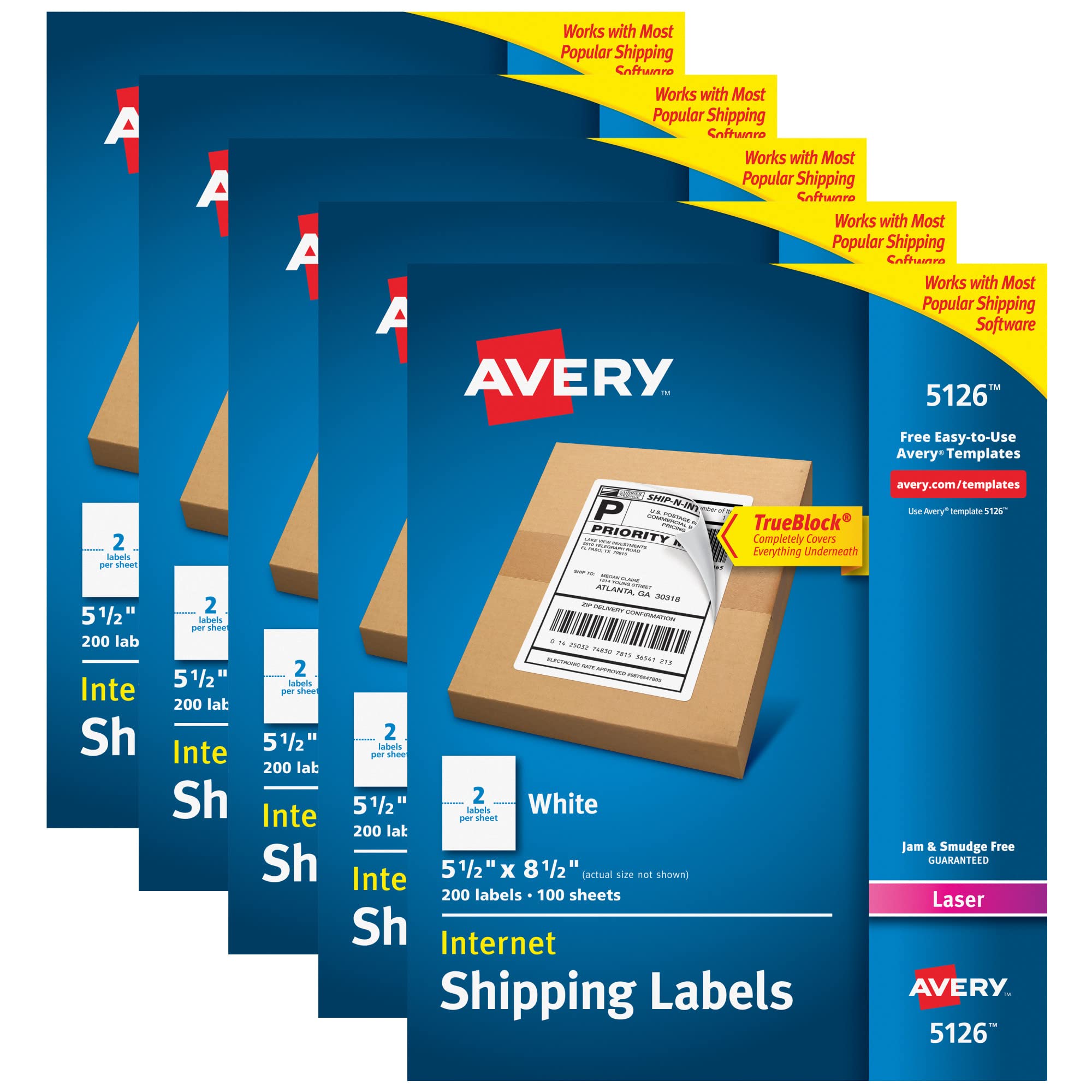 Avery 5126 Étiquettes d'adresse d'expédition