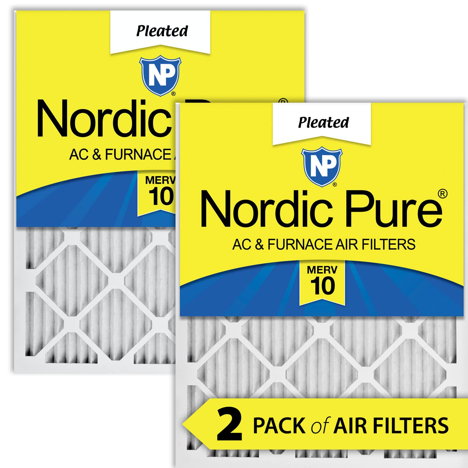 Nordic Pure Filtre à air de four AC plissé 16x20x1 MERV...