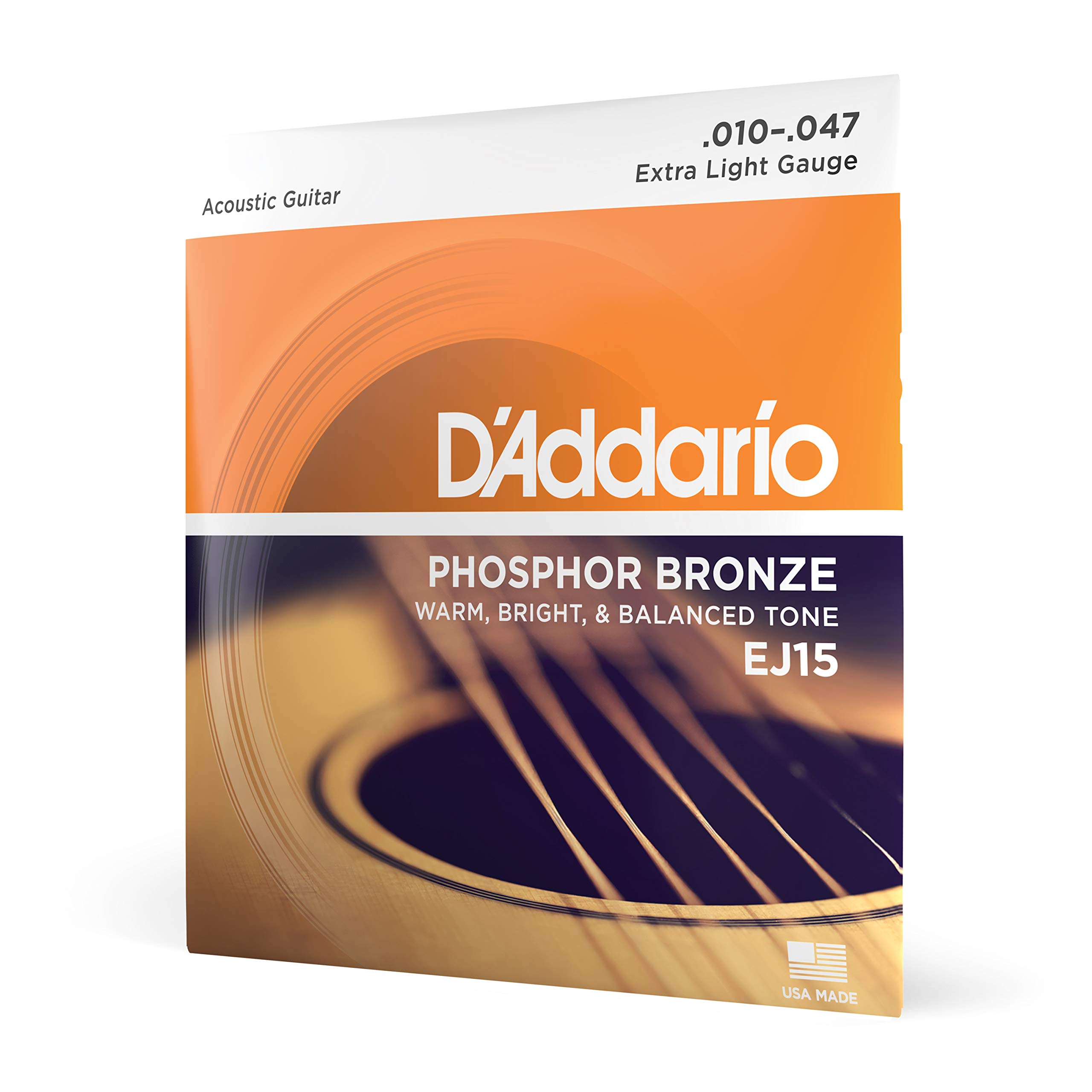 D'Addario Cordes de guitare - Cordes de guitare acoustique en bronze phosphoreux