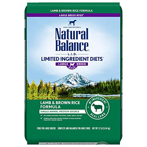 Natural Balance LID Limited Ingredient Diets Large Breed Bites Nourriture sèche pour chiens avec céréales