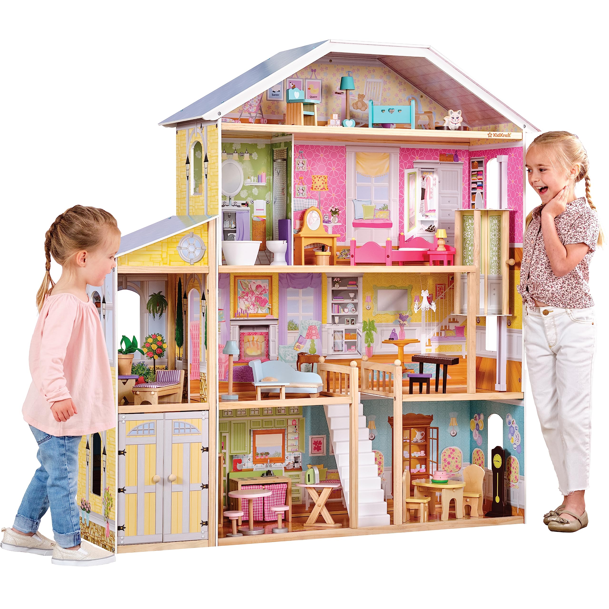 KidKraft Majestic Mansion Wooden Dollhouse with 34-Piec...