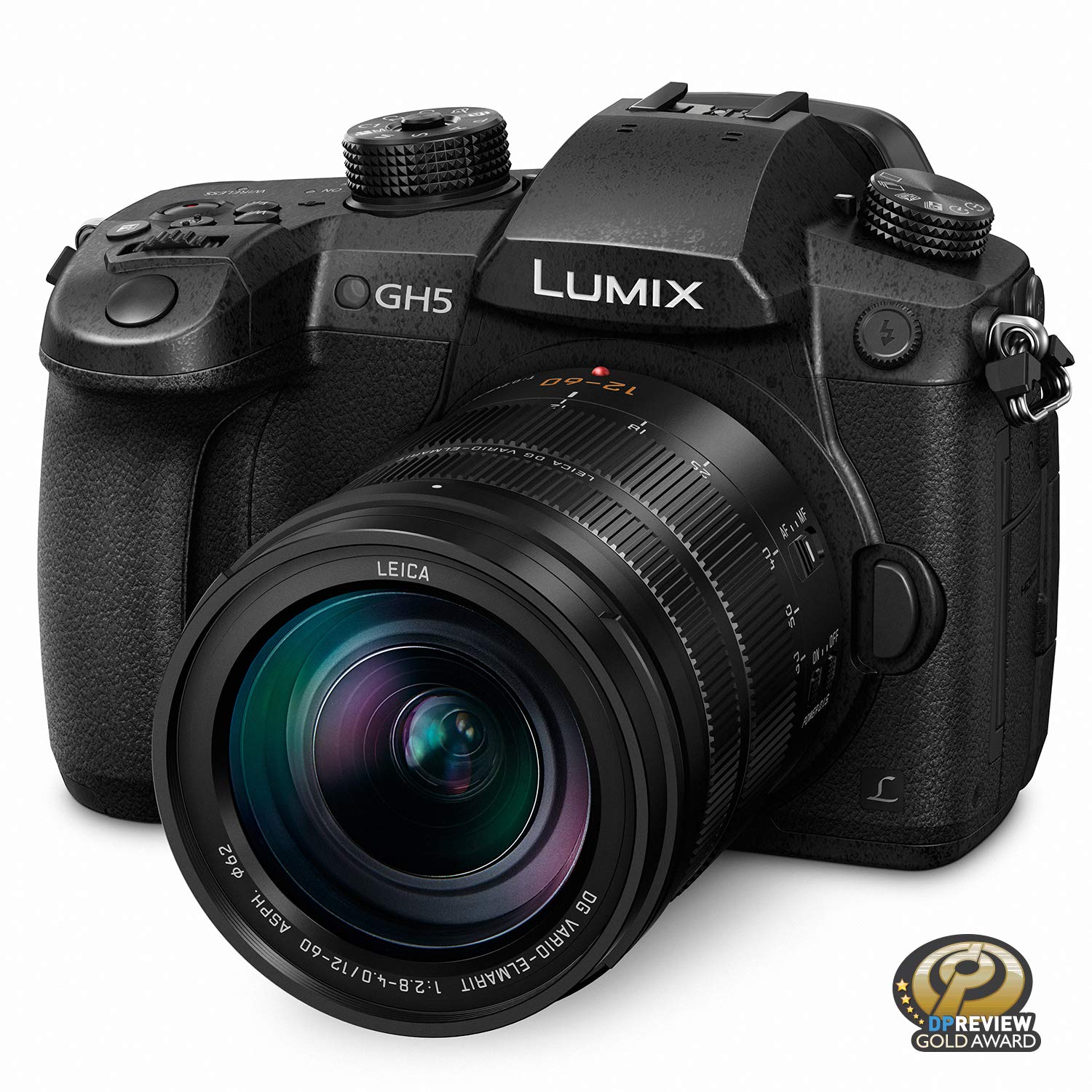 Panasonic Appareil photo sans miroir LUMIX GH5 4K avec objectif Lecia Vario-Elmarit 12-60 mm F2.8-4.0 (DC-GH5LK)