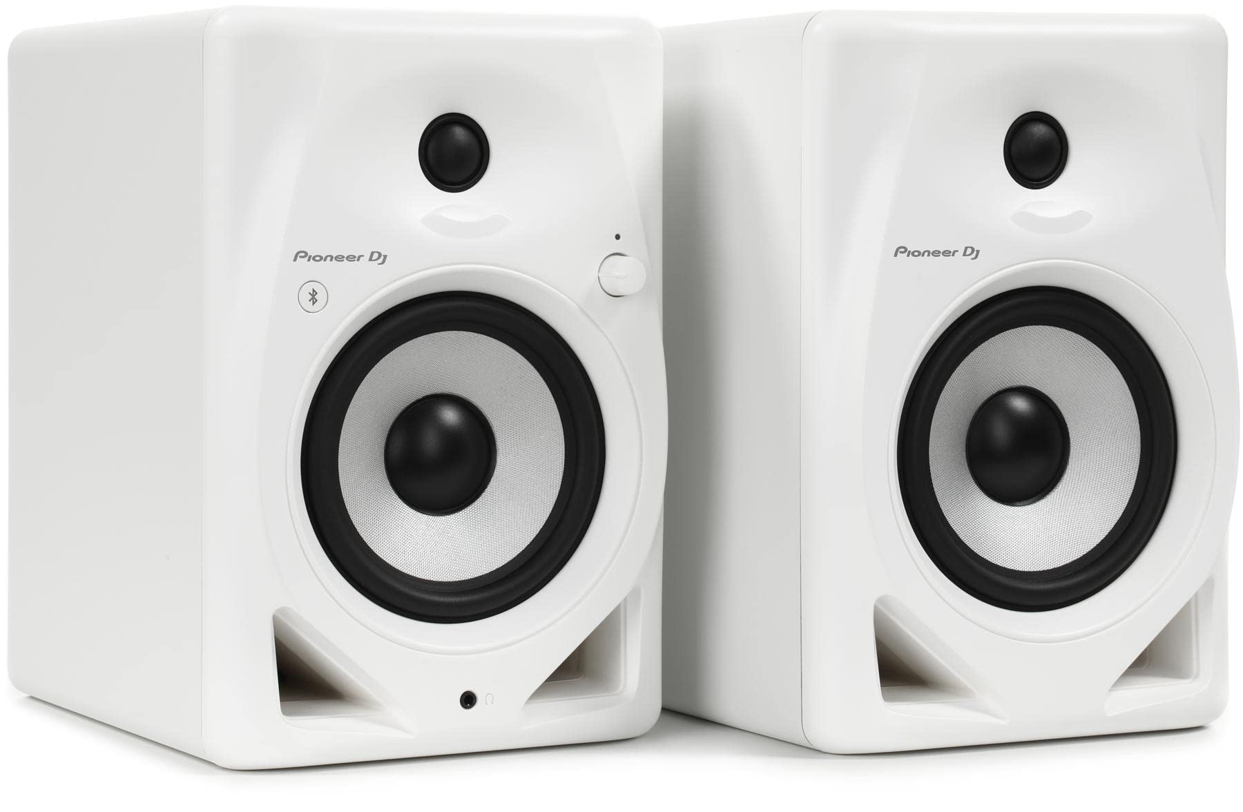 Pioneer DJ DM-50D-BT-W Paire de haut-parleurs de moniteur actifs de bureau de 5 pouces avec Bluetooth - Blanc