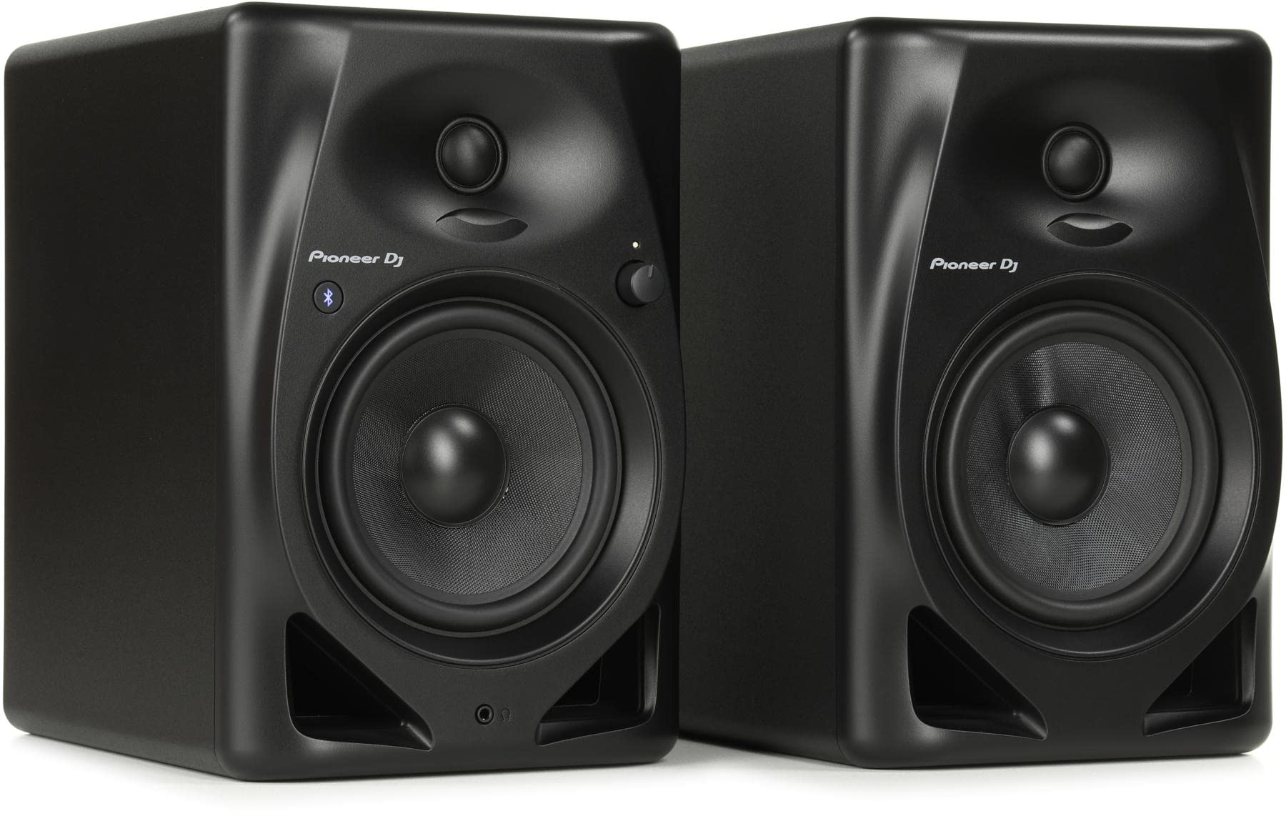 Pioneer DJ DM-50D-BT Paire de haut-parleurs de moniteur actifs de bureau de 5 pouces avec Bluetooth - Noir