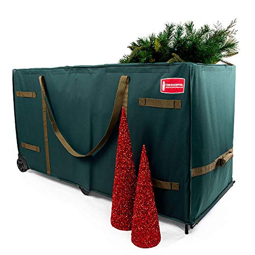  TreeKeeper [Giant Rolling Tree Storage] - Sac de rangement pour sapin de Noël de 15 pieds | Cadre robuste avec roues pour s'adapter aux arbres artificiels jusqu'à 15 pieds de haut | Zone de stockage...