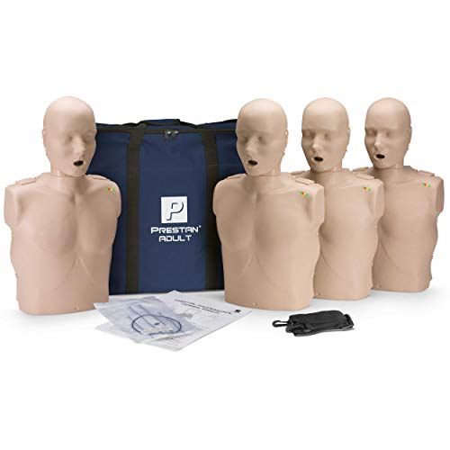 Prestan Products Lot de 4 mannequins d'entraînement professionnels pour adultes à peau moyenne CPR-AED (avec moniteur CPR) par Products