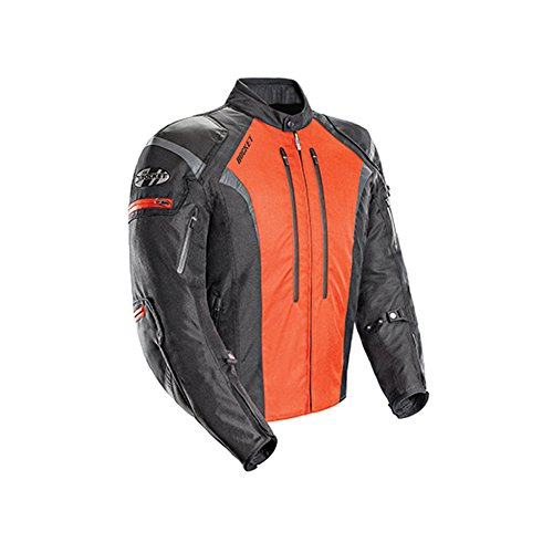 Joe Rocket Veste de moto de route en textile Atomic 5.0 pour hommes - Noir / Orange / X-Large