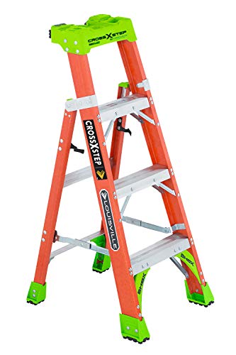 Louisville Ladder Échelle en fibre de verre Cross-Step 300 lb Duty Rating Type IA Step/Shelf