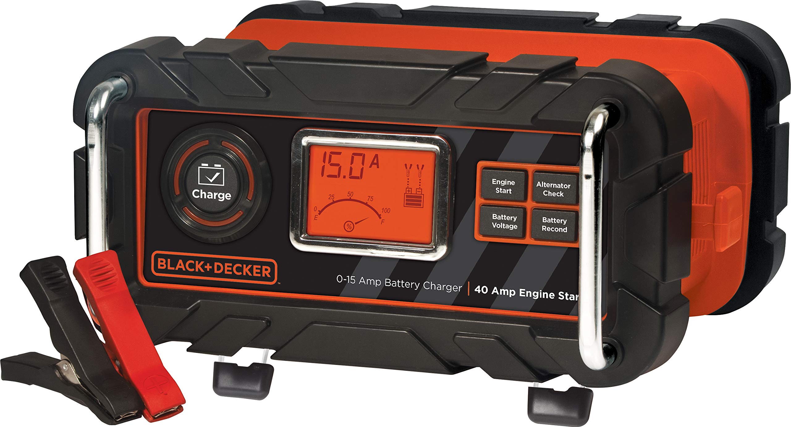 BLACK+DECKER BC15BD Chargeur de batterie de banc 15 A avec démarrage du moteur 40 A et vérification de l'alternateur