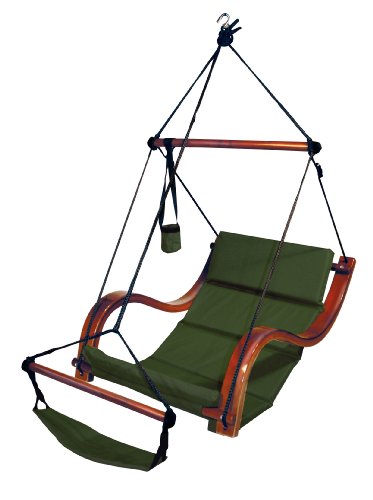 Hammaka Chaise longue hamac suspendue de luxe Nami en vert