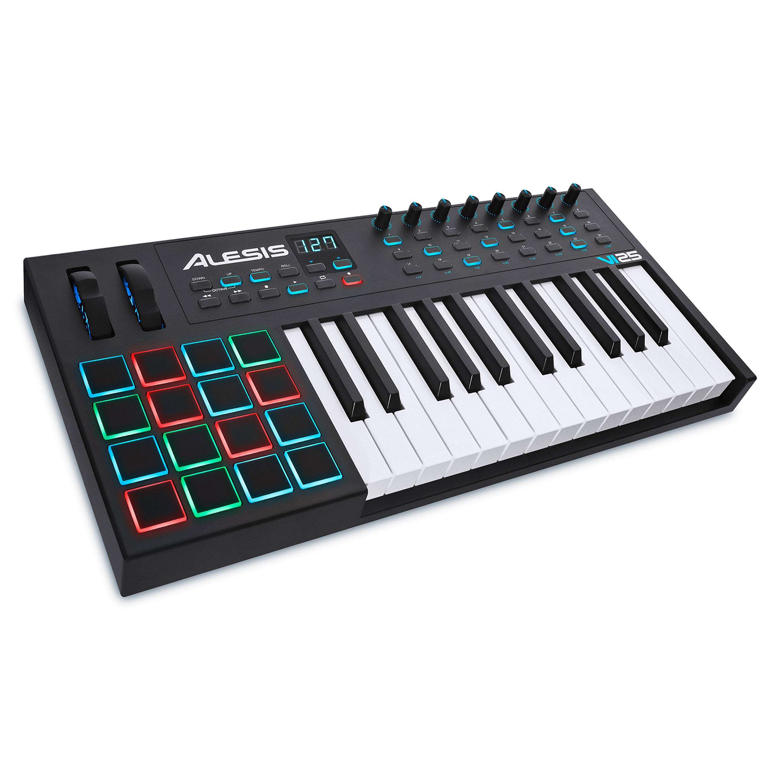 Alesis VI25 | Contrôleur de clavier MIDI USB à 25 touches avec 16 pads