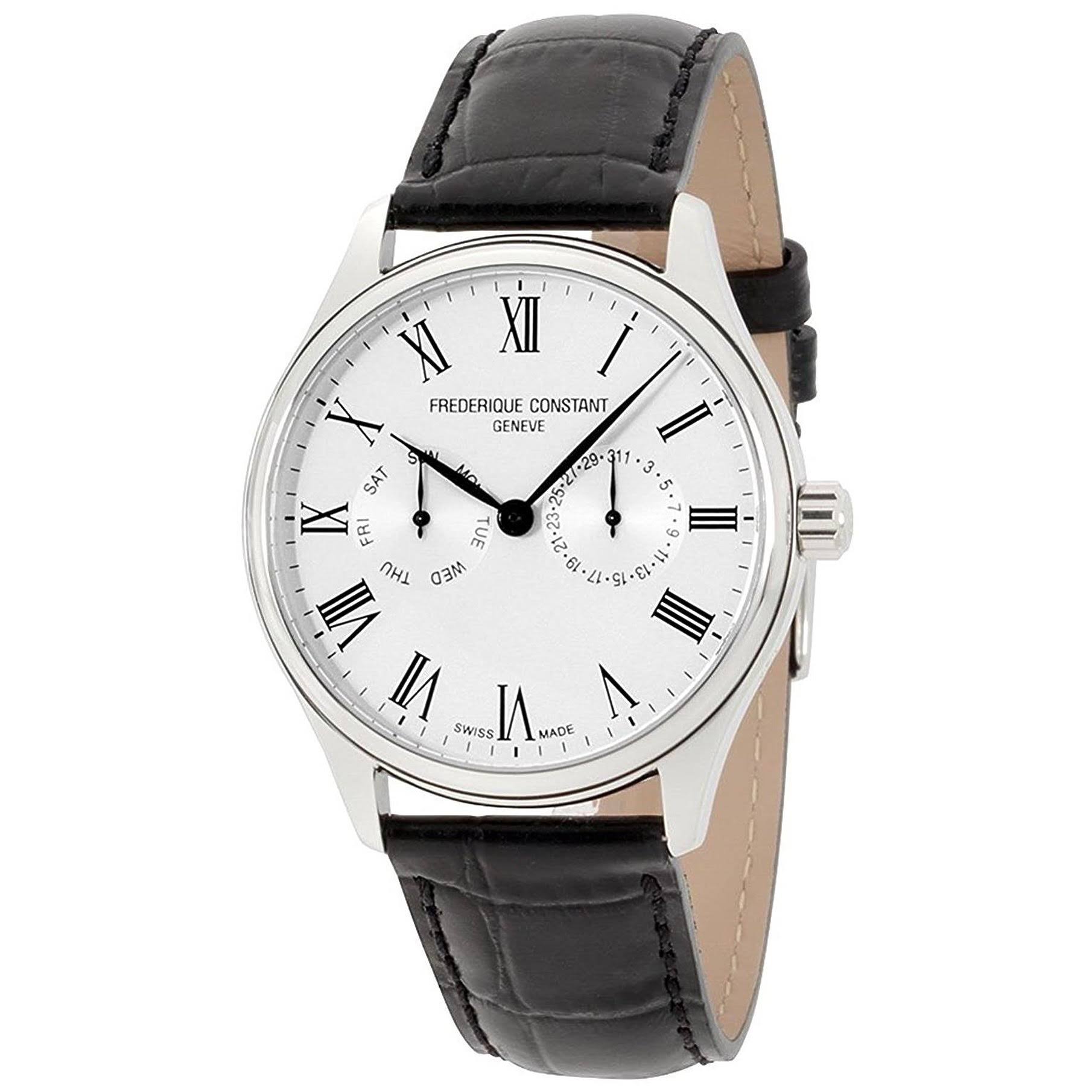 Frederique Constant Montre Homme Classique Cadran Argenté Bracelet En Cuir FC259WR5B6