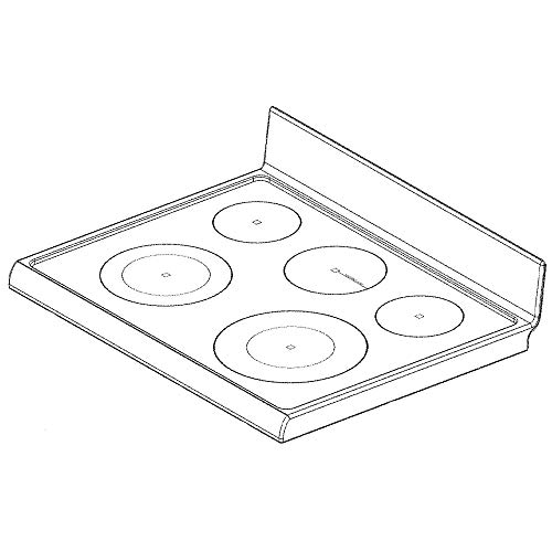 LG AGU73969711 Dessus principal d'origine OEM (noir) pour cuisinière électrique/cuisinière/fours en verre