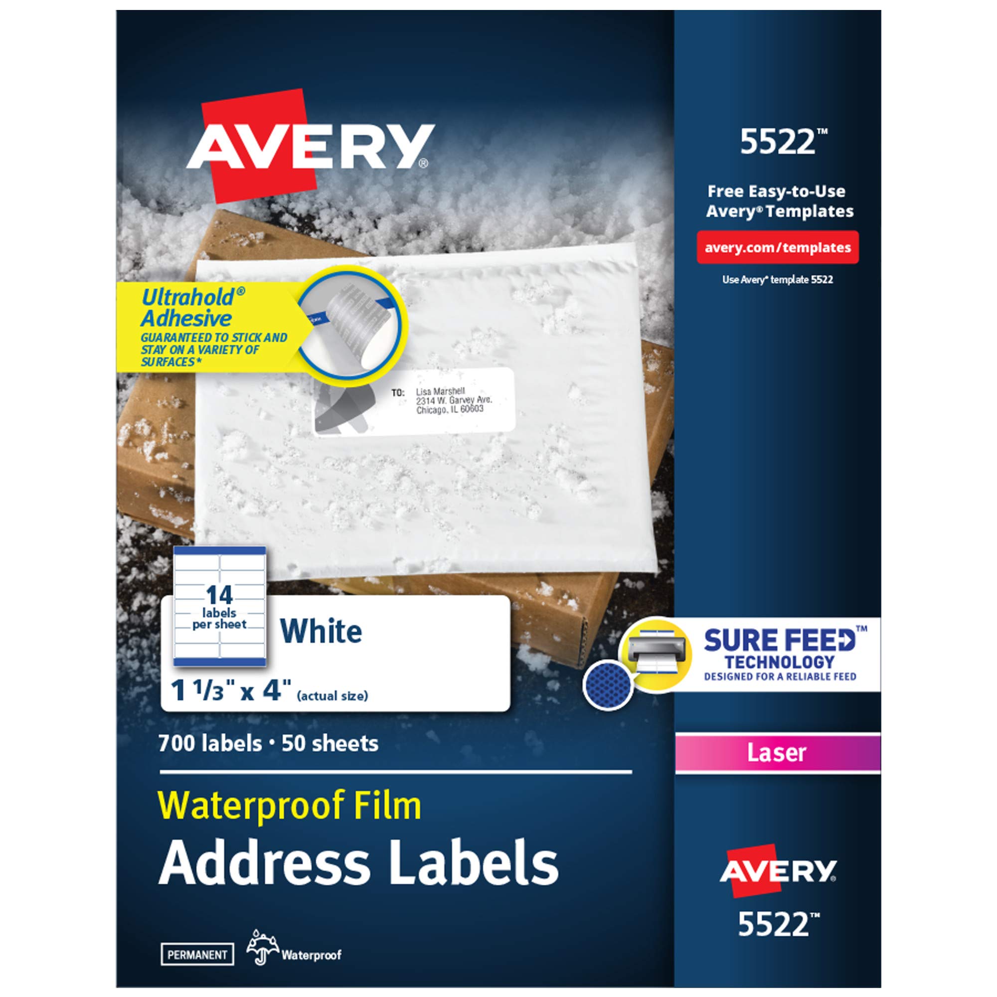 Avery Étiquettes postales résistantes aux intempéries...
