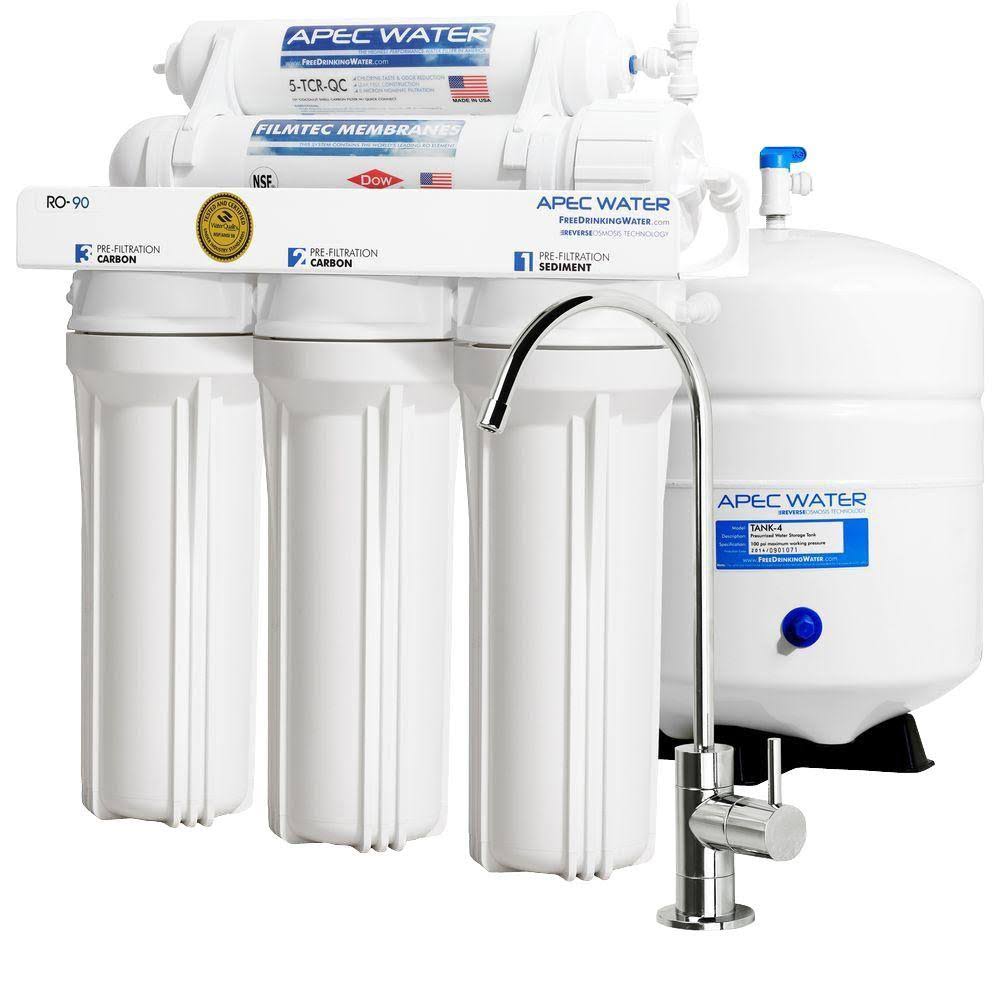 APEC Water Systems APEC Top Tier Supreme Certifié High Flow 90 GPD Ultra Safe Système de filtration d'eau potable par osmose inverse (ULTIMATE RO-90)