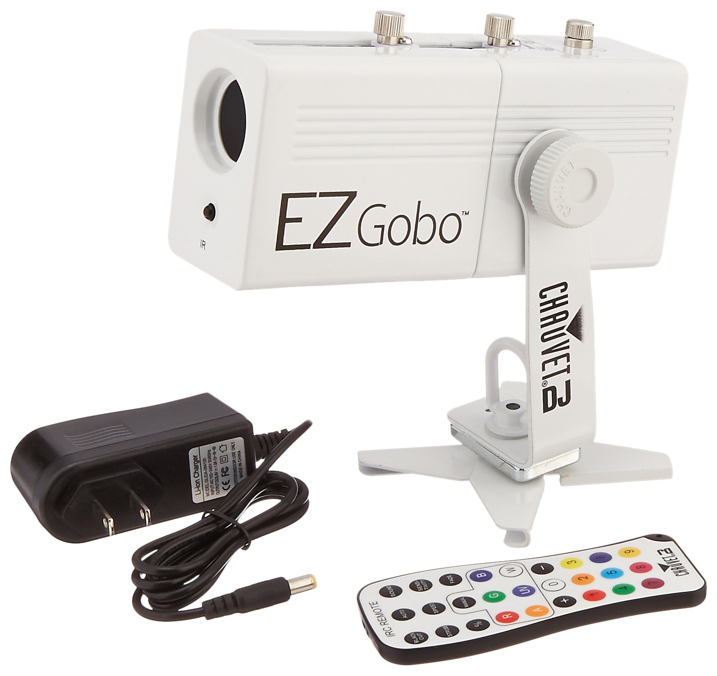 CHAUVET DJ EZGOBO Projecteur Gobo LED alimenté par batterie avec lumière à effet DJ à zoom manuel