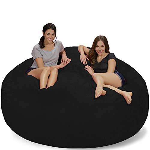 Chill Sack Fauteuil poire : pouf géant en mousse à mémoire de forme de 7 pi - grand canapé avec housse en microfibre douce