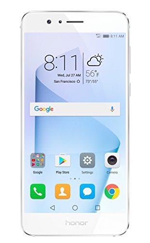 Huawei Device USA Inc Huawei Honor 8 Débloqué Smartphone 64 Go Double Caméra - Garantie Américaine (Blanc Perle)