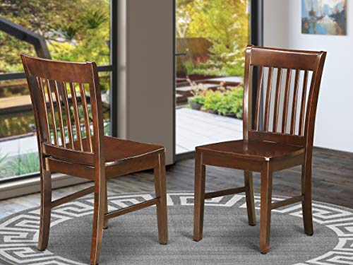East West Furniture NFC-MAH-W Chaises de salle à manger modernes Norfolk - Ensemble de 2 chaises de salle à manger avec assise en bois et cadre en acajou