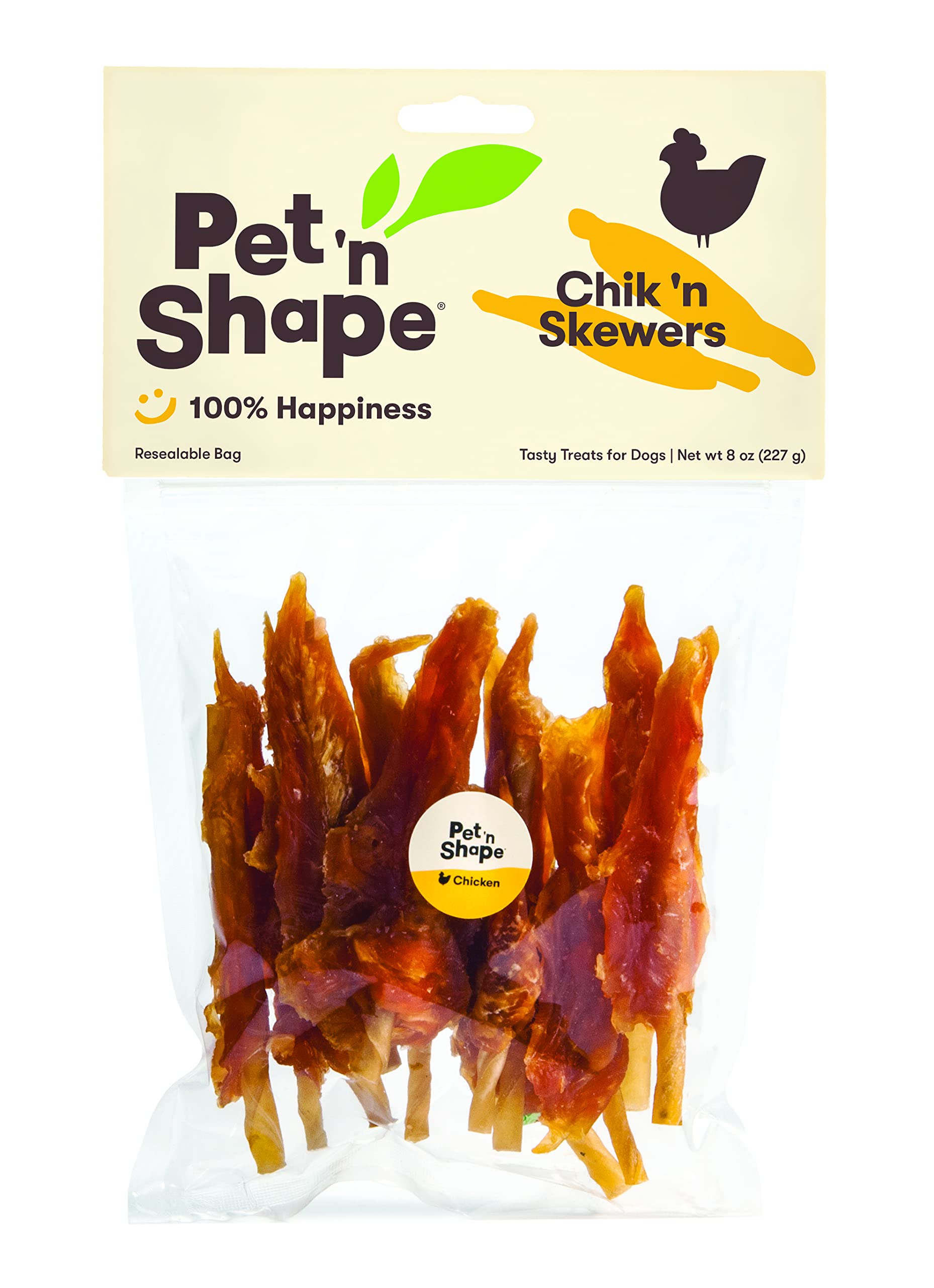 Pet 'N Shape Gâteries pour chiens Chik 'n Skewers en peau crue enveloppées de poulet