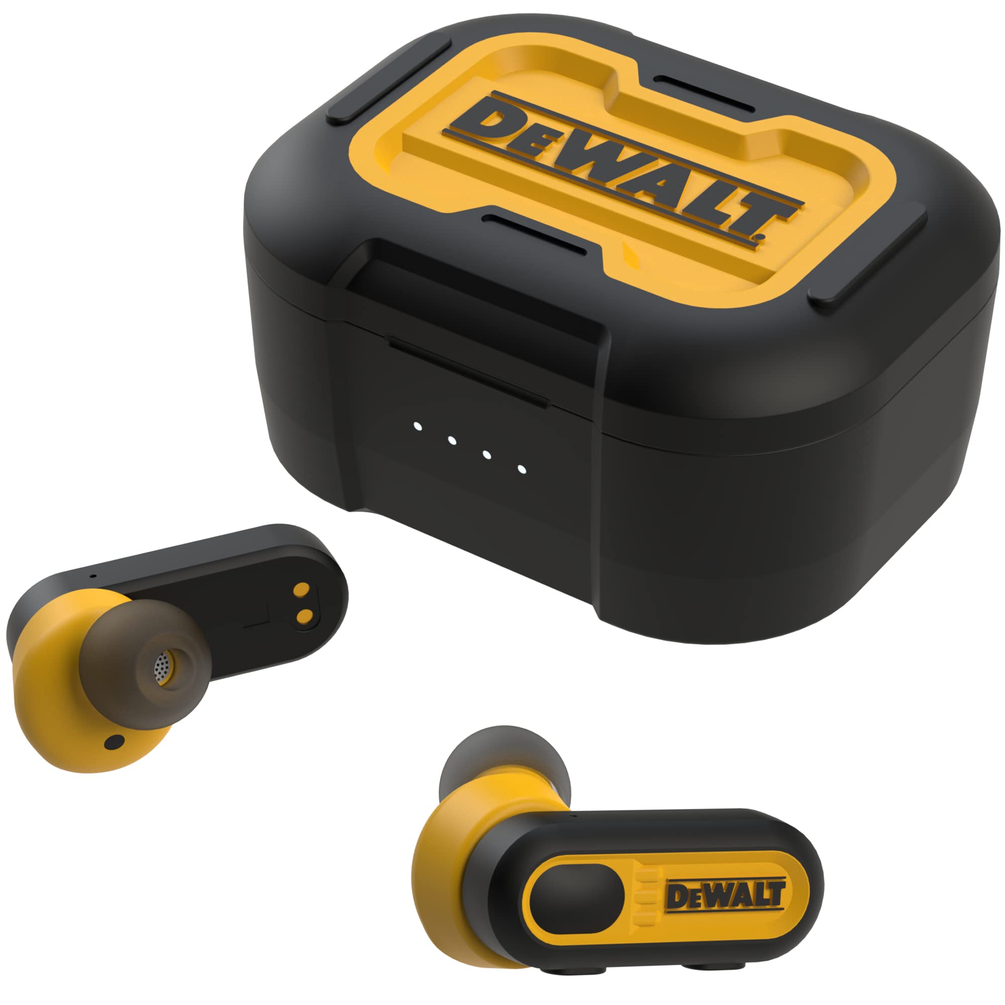 DEWALT Écouteurs Bluetooth sans fil TWS Écouteurs sans fil avec étui de chargement de type C Écouteurs sans fil étanches Jobsite Pro-X1 Son premium pour le travail en extérieur