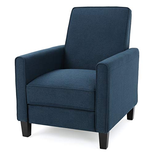 Great Deal Furniture Fauteuil club inclinable Jeffrey en tissu bleu foncé