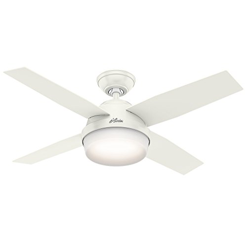 Hunter Fan Company Company 59246 Ventilateur de plafond intérieur Dempsey avec lumière Blanc 44 pi