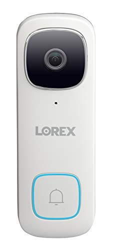  Lorex Caméra de sécurité extérieure avec sonnette vidéo Wi-Fi 2K QHD | Détection de personne et vision nocturne couleur | Objectif ultra grand angle et conversation bidirectionnelle | Incl. Carte...