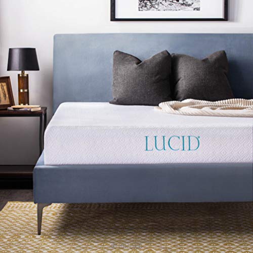 Lucid Matelas en mousse à mémoire de forme gel 2019 de 10 pouces - Sensation moyenne ferme - CertiPUR-US certifié - Garantie 10 ans - Grand lit