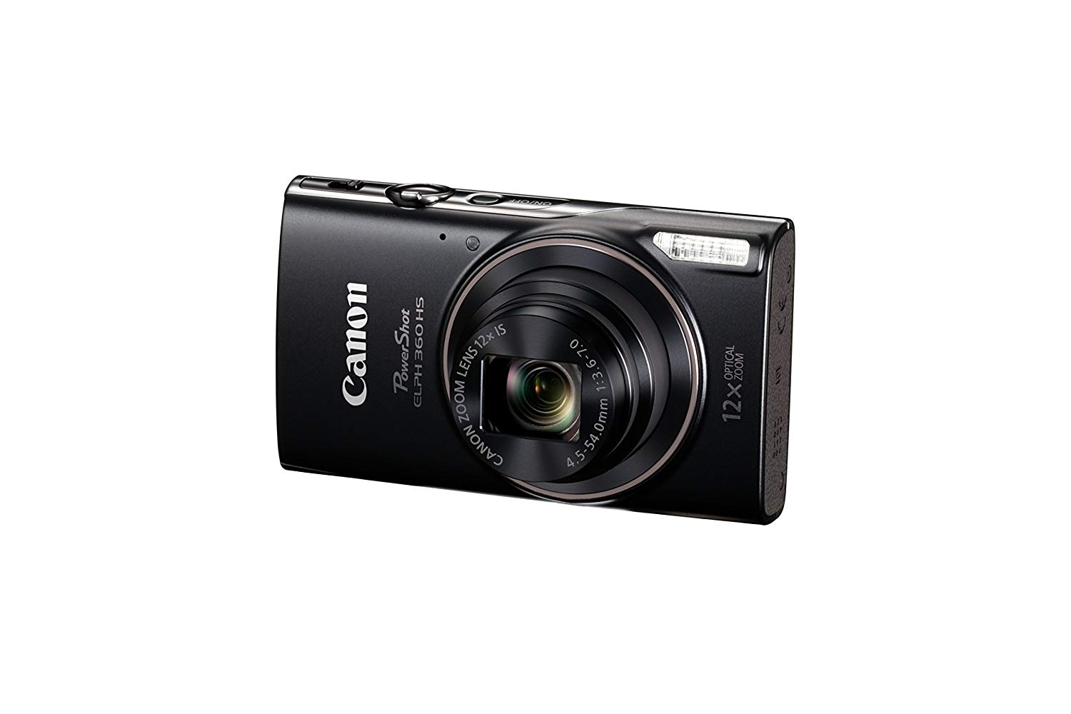 Canon Appareil photo numérique PowerShot ELPH 360 avec zoom optique 12x et stabilisation d'image - Wi-Fi et NFC activés (noir)