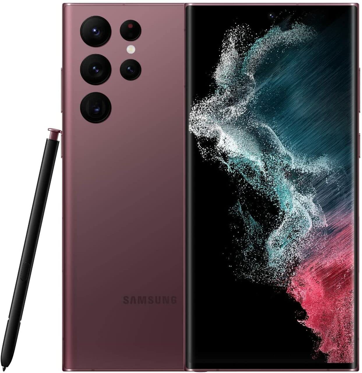 Samsung Galaxy S22 Ultra S9080 5G 512 Go 12 Go de RAM débloqué en usine (GSM uniquement | Pas de CDMA - Non compatible avec Verizon/Sprint) Version globale - Bordeaux